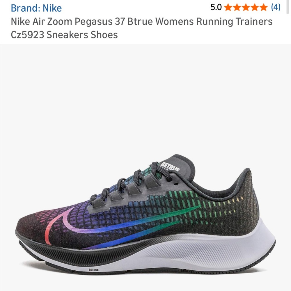Nike Air Zoom Pegasus 37 Btrue Women's Running Trainers - Black and Multicolor